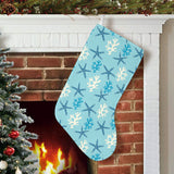 Blue starfish coral reef pattern Christmas Stocking