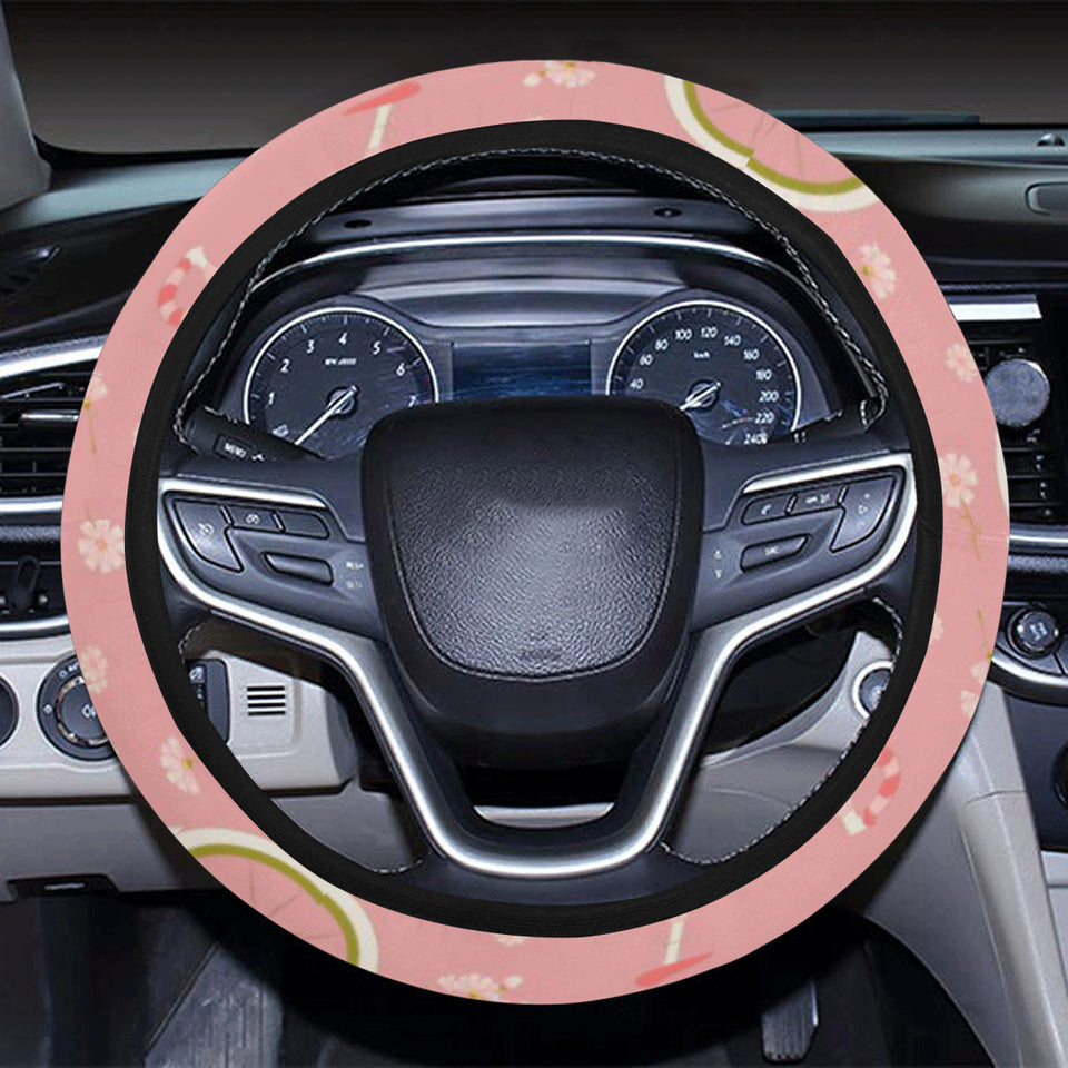 Bicycle Pattern Print Design 02 Car Steering Wheel Cover