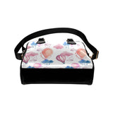 Watercolor air balloon cloud pattern Shoulder Handbag