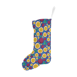 Passion fruit blue background Christmas Stocking