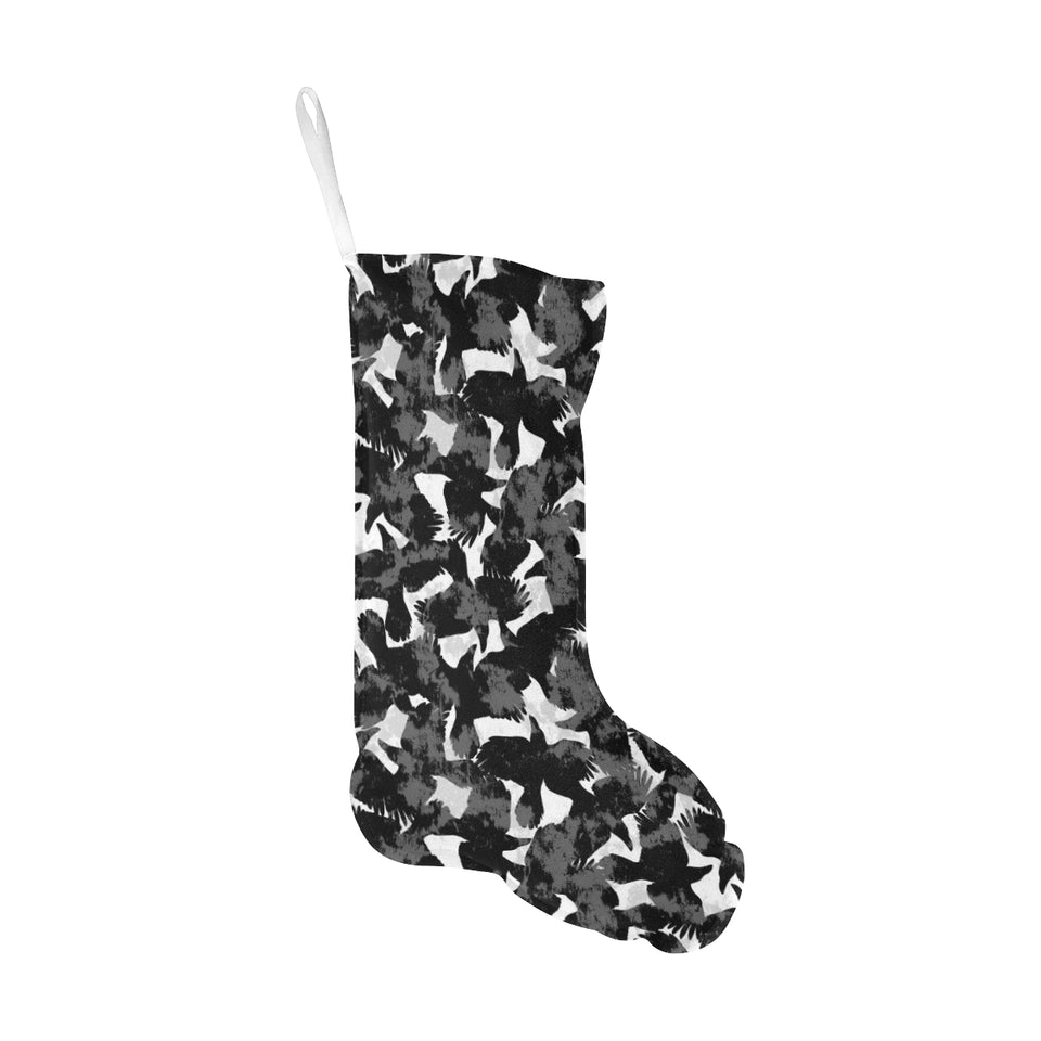 Crow illustration pattern Christmas Stocking