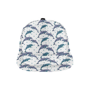 Dolphins pattern dotted background All Over Print Snapback Cap