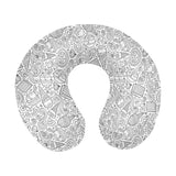 Cartoon hand drawn ice cream black white U-Shaped Travel Neck Pillow