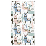 lama Alpaca cactus hand drawn pattern Bath Towel