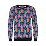 Pineapples pattern zigzag background Women's Crew Neck Sweatshirt