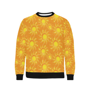 Sun orange background Men's Crew Neck Sweatshirt