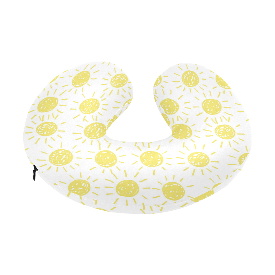 hand drawn sun pattern U-Shaped Travel Neck Pillow
