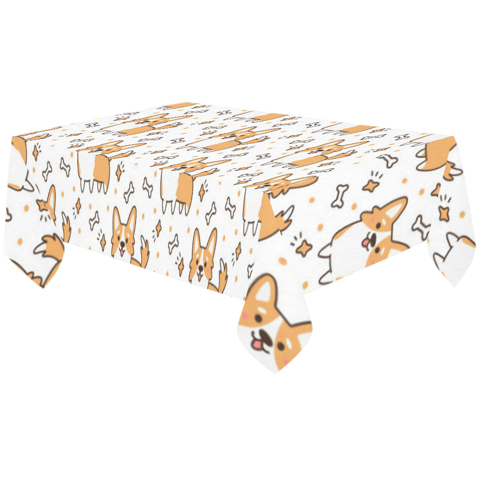 Cute corgi heart star bone pattern Tablecloth
