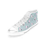 poodle dog pattern Women's High Top Canvas Shoes White