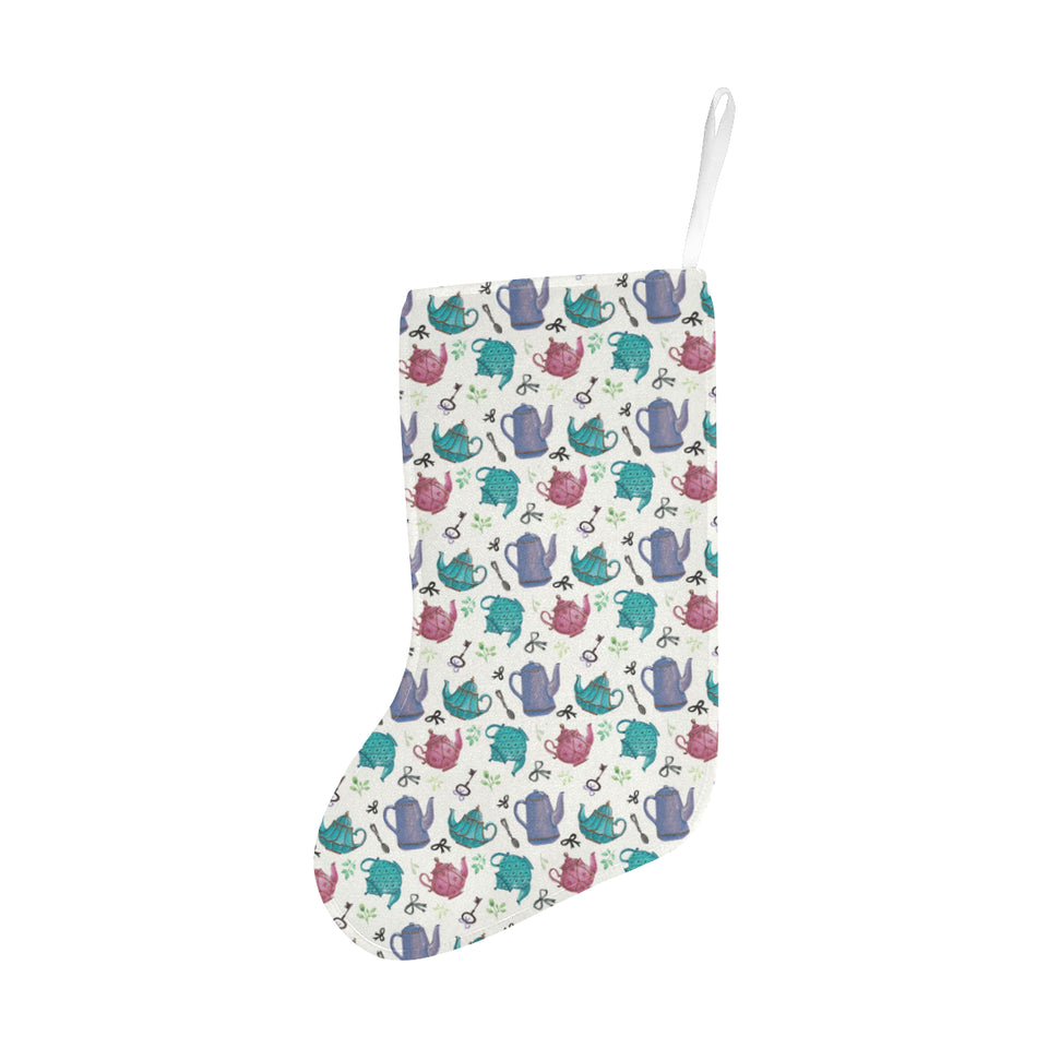 Tea pots Pattern Print Design 05 Christmas Stocking