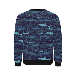Shark pattern Men's Crew Neck Sweatshirt