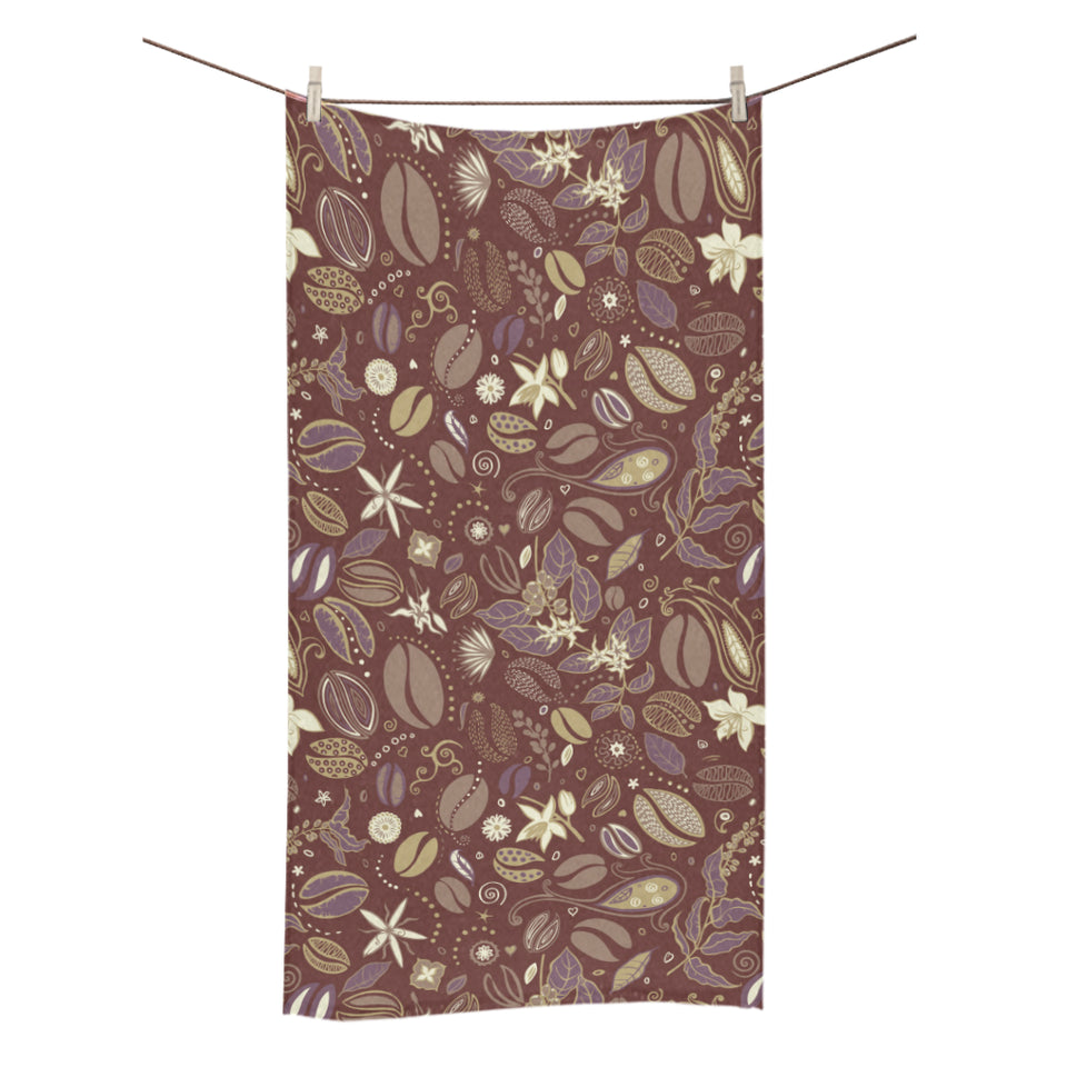 Coffee bean flower pattern Bath Towel