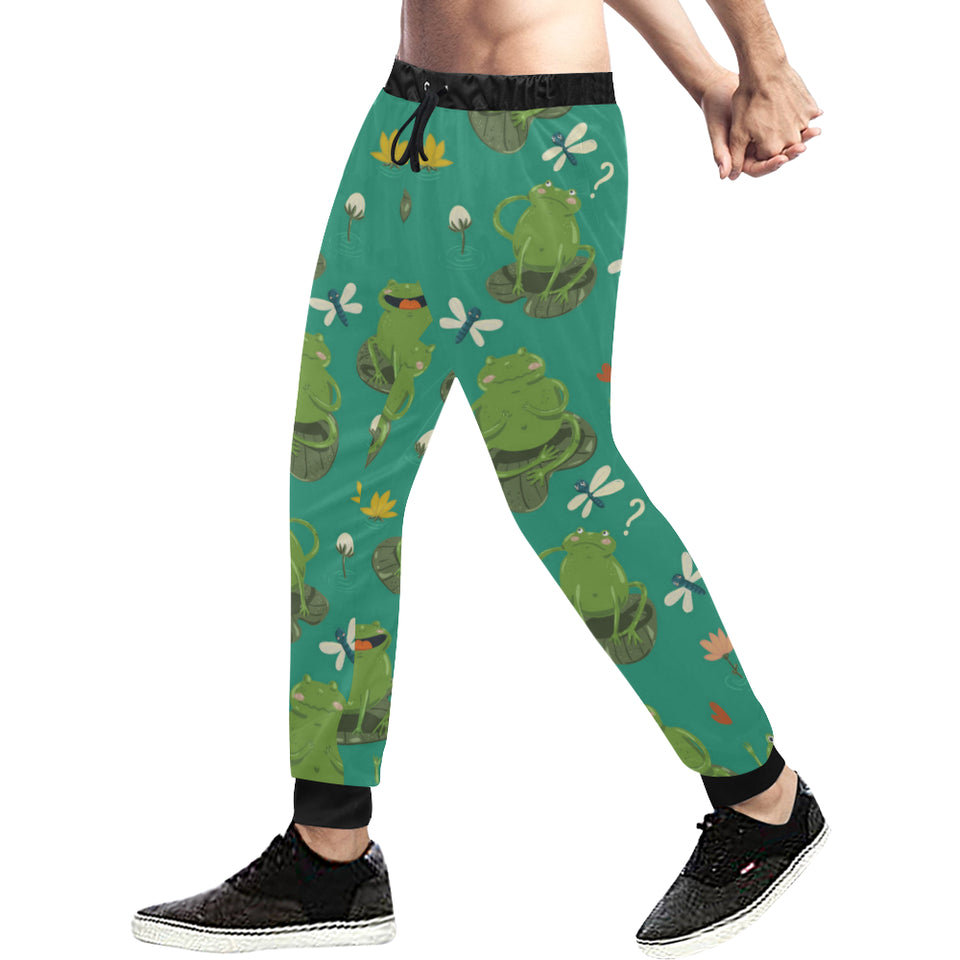 Cute frog dragonfly design pattern Unisex Casual Sweatpants