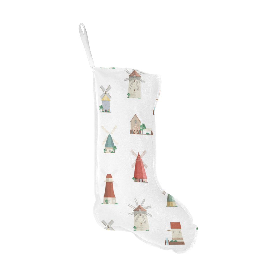 windmill design pattern Christmas Stocking