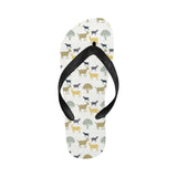 Silhouettes of goat and tree pattern Unisex Flip Flops