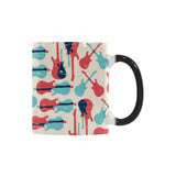 Red Blue guitar pattern Morphing Mug Heat Changing Mug