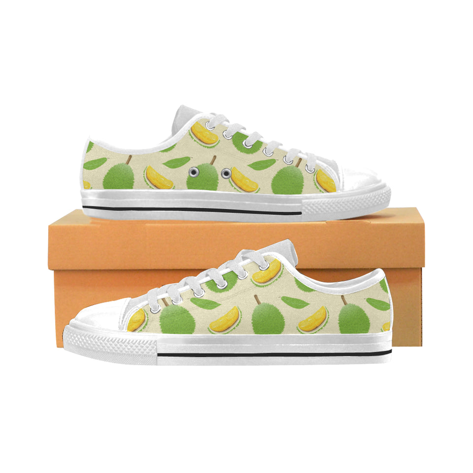 Durian pattern Men's Low Top Shoes White