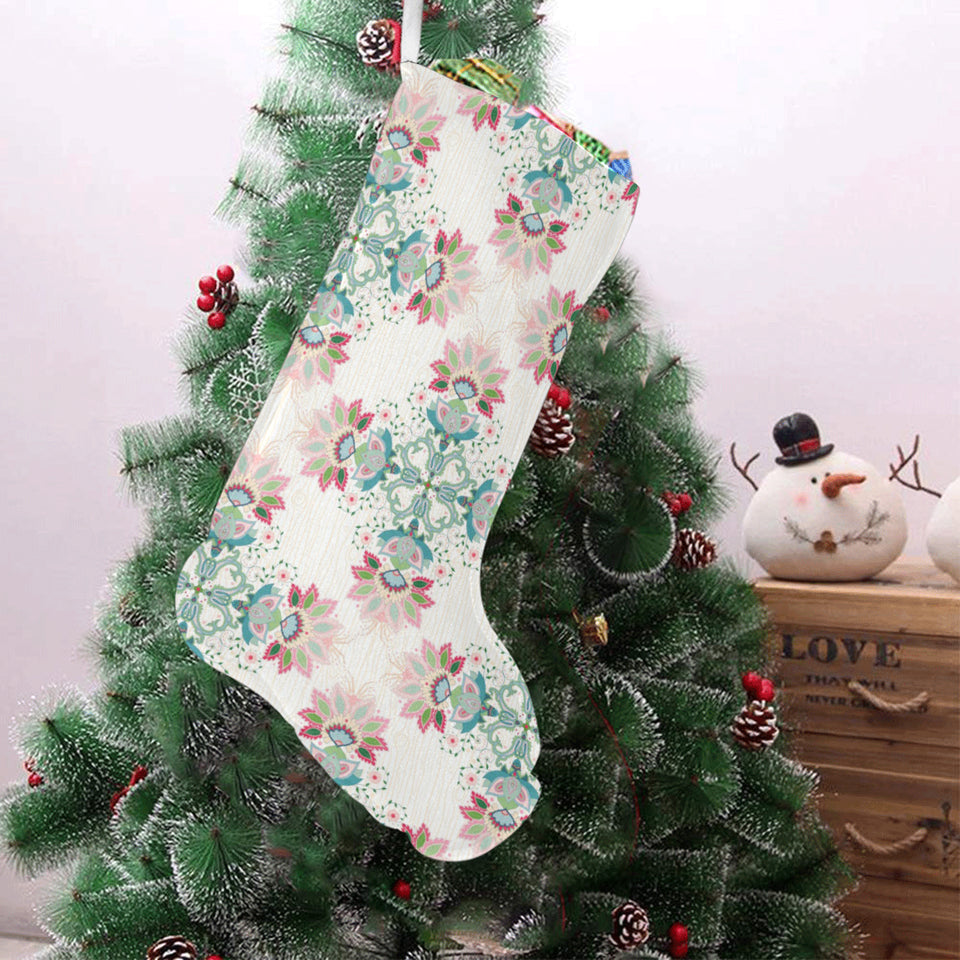 Square floral indian flower pattern Christmas Stocking