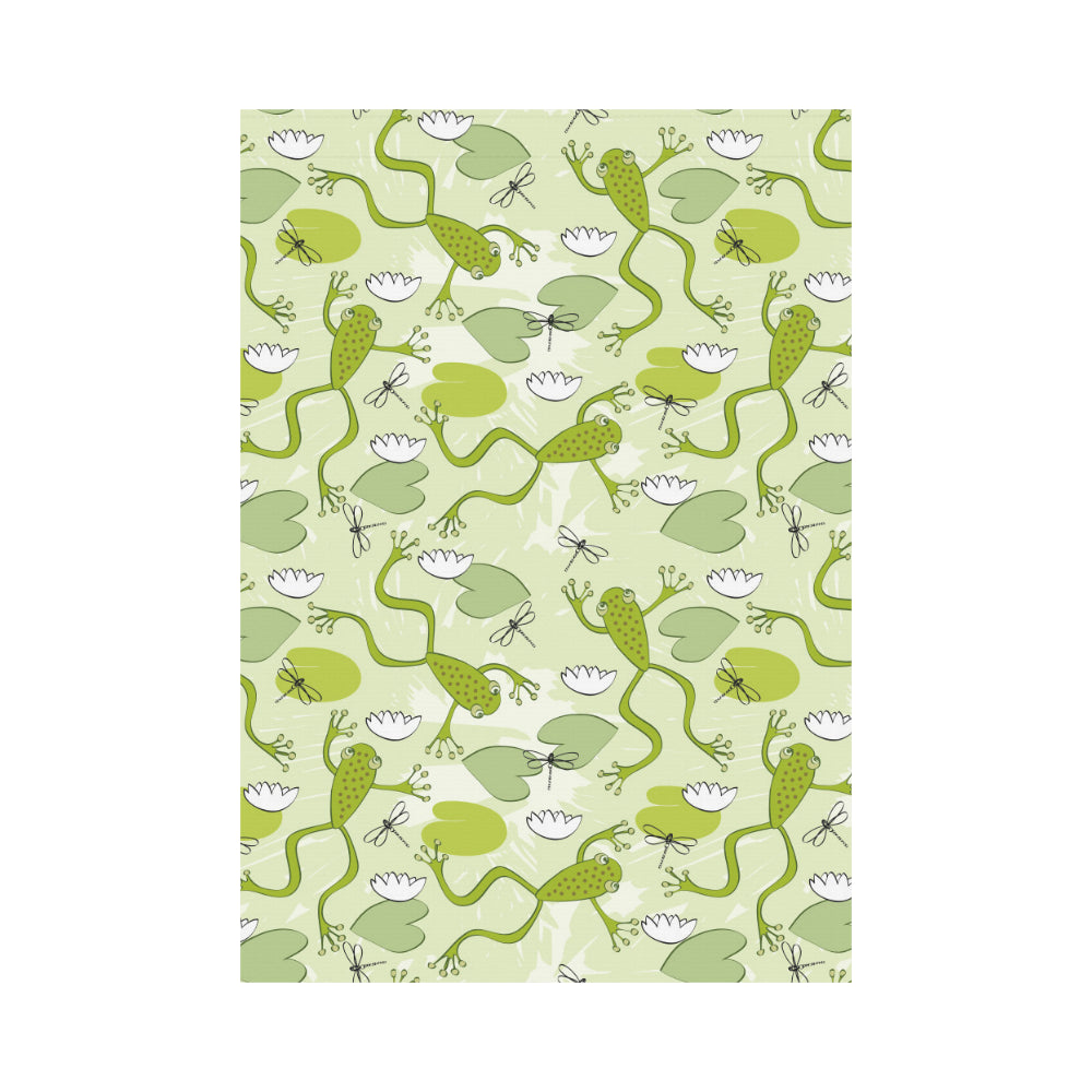 Cute frog dragonfly pattern House Flag Garden Flag