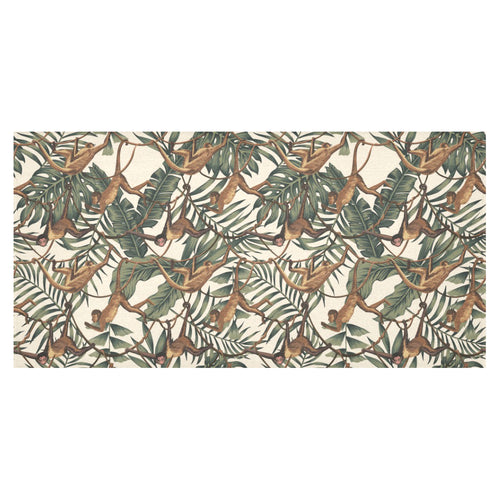 Monkey tropical leaves background Tablecloth