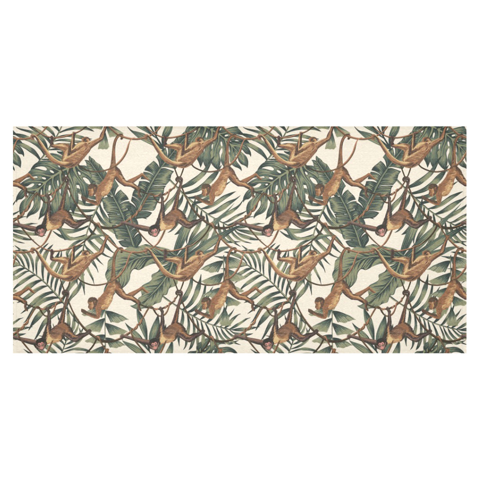 Monkey tropical leaves background Tablecloth