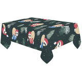 Cute sloths sleeping christmas ball santa hat patt Tablecloth
