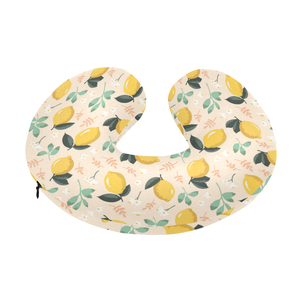 lemon flower leave pattern U-Shaped Travel Neck Pillow