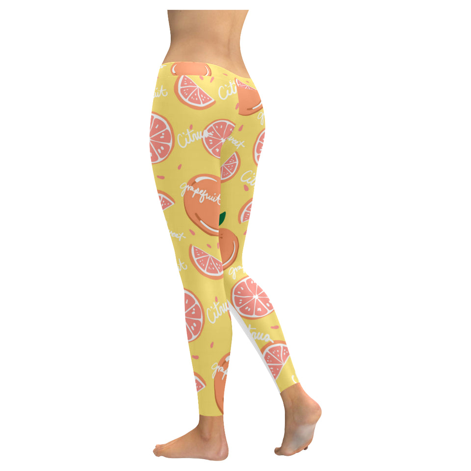 Grapefruit yellow background Women's Legging Fulfilled In US