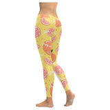 Grapefruit yellow background Women's Legging Fulfilled In US