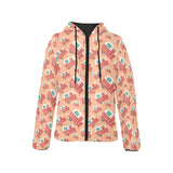 Camper Van Pattern Print Design 03 Women's Padded Hooded Jacket