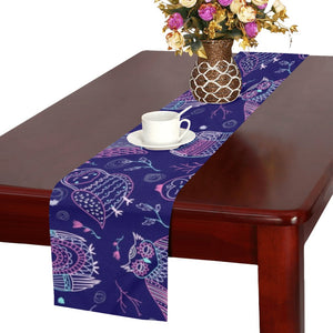 Cute owls pattern boho style ornament Table Runner