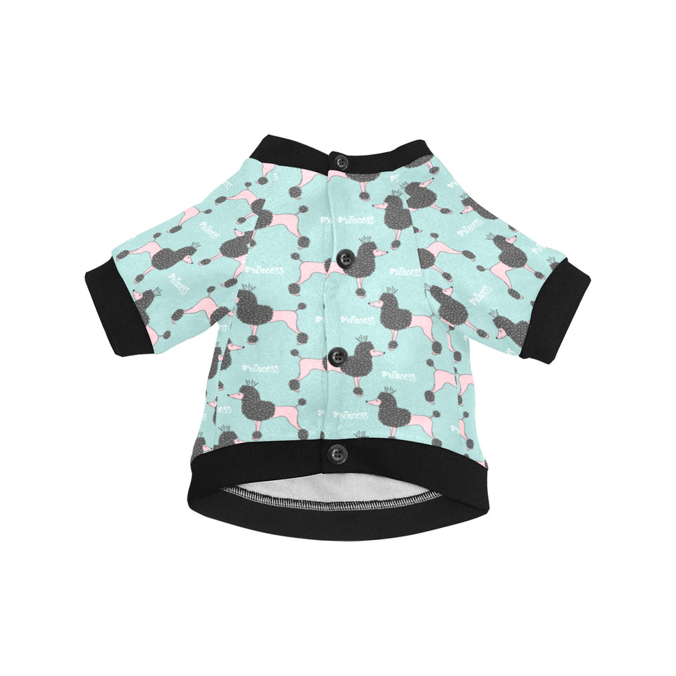 poodle dog green background All Over Print Pet Dog Round Neck Fuzzy Shirt