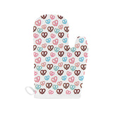 Pretzels Pattern Print Design 04 Heat Resistant Oven Mitts