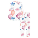 Watercolor air balloon cloud pattern Women's All Over Print Pajama Set
