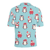 Cute penguin christmas design pattern Men's All Over Print Polo Shirt