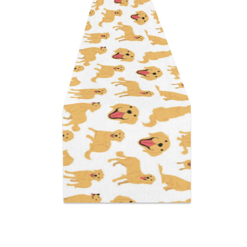 Golden Retriever Pattern Print Design 05 Table Runner