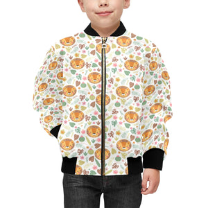 Lion Pattern Print Design 04 Kids' Boys' Girls' Bomber Jacket