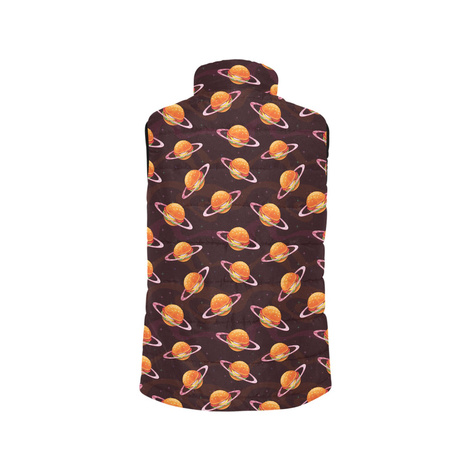 Hamburger Pattern Print Design 05 Women's Padded Vest