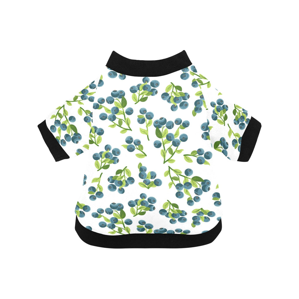 blueberry white background All Over Print Pet Dog Round Neck Fuzzy Shirt