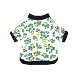 blueberry white background All Over Print Pet Dog Round Neck Fuzzy Shirt