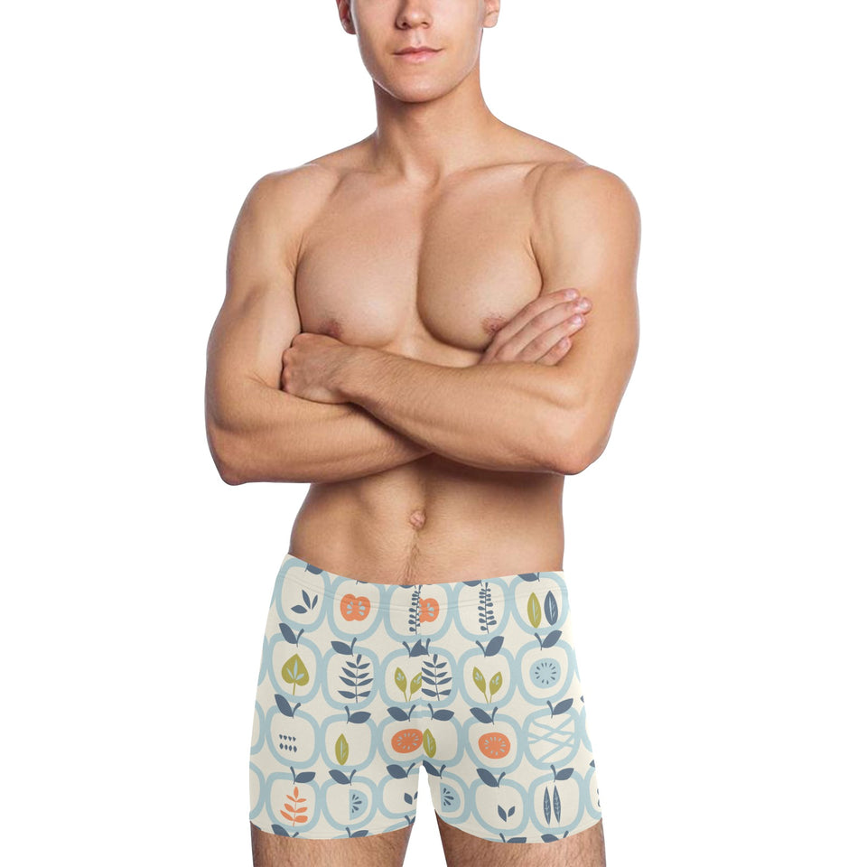 apples leaves pattern Men's Swimming Trunks