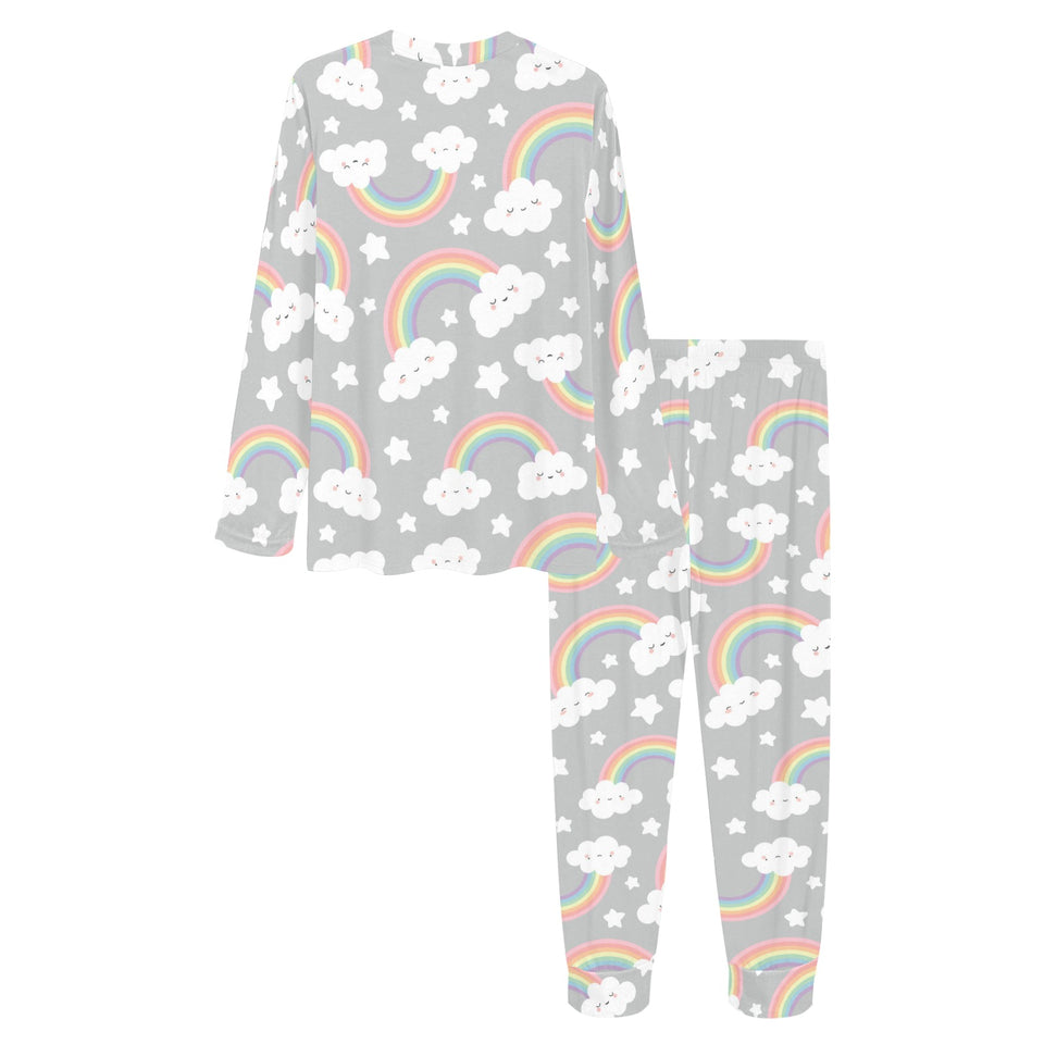Cute rainbow clound star pattern Women's All Over Print Pajama Set