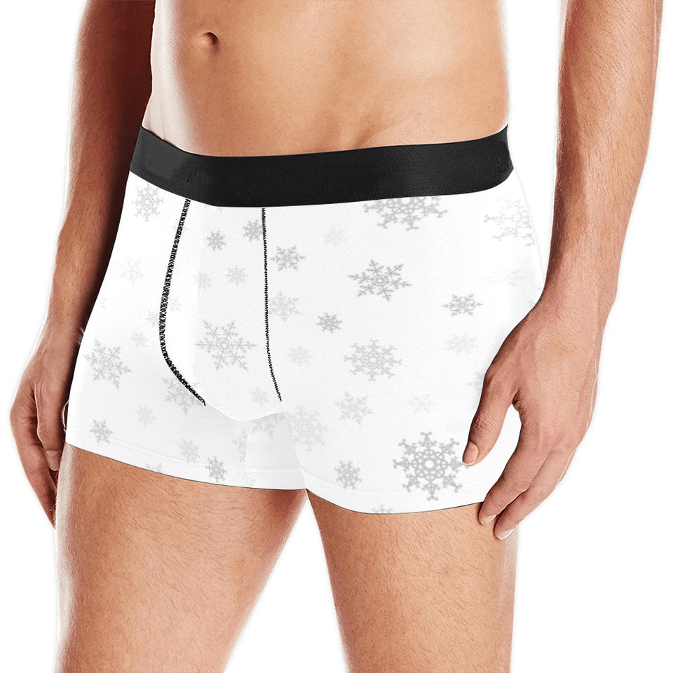 Snowflake pattern white background Men's All Over Print Boxer Briefs Men's Underwear