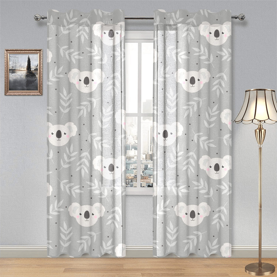 Cute koala leaves pattern Gauze Curtain