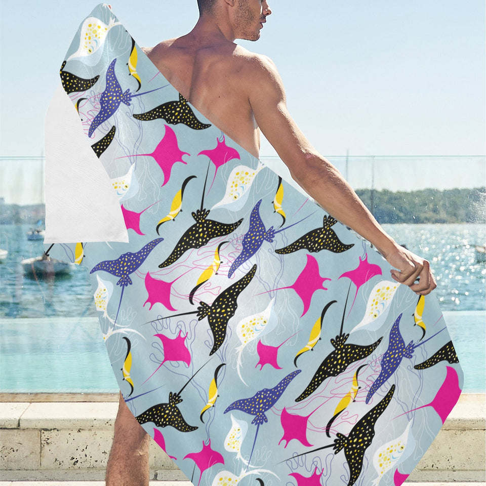 Stingray Pattern Print Design 01 Beach Towel
