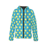 Tennis Pattern Print Design 05 Women's Padded Hooded Jacket