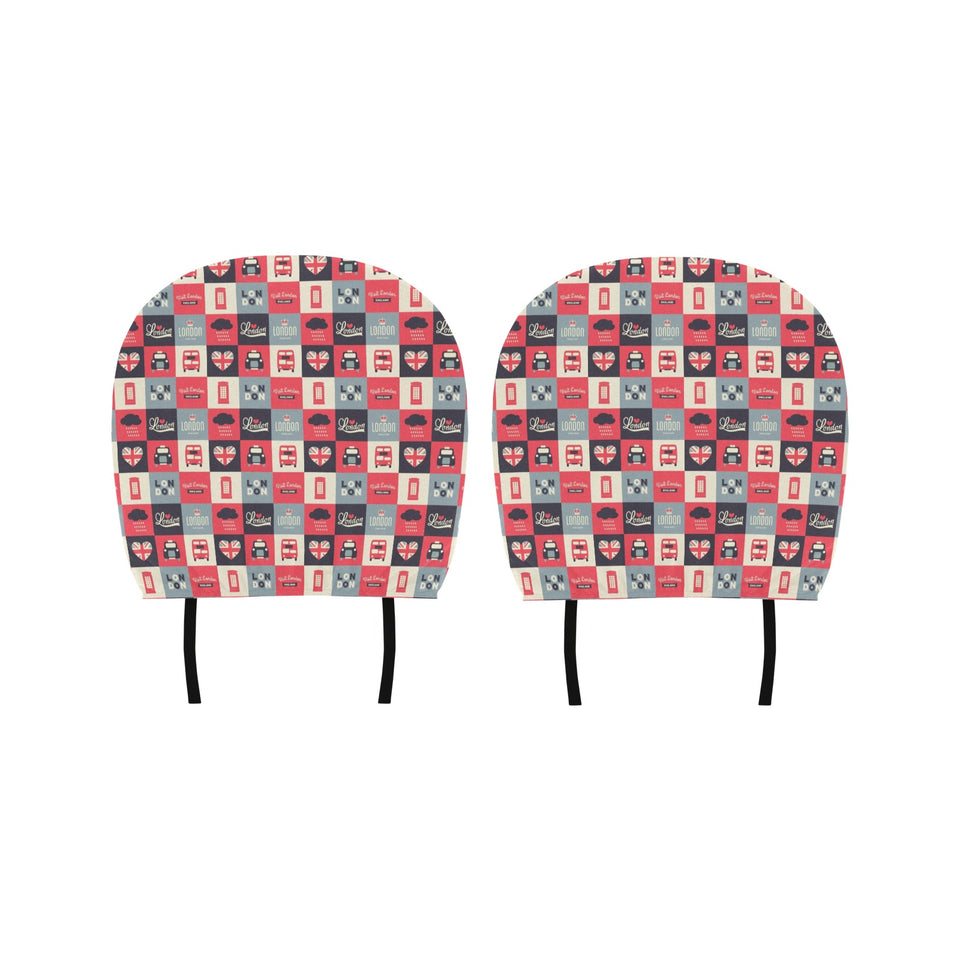 British Pattern Print Design 05 Car Headrest Cover