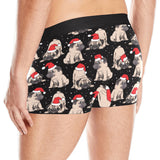 Christmas Pugs Santa_s red cap pattern Men's All Over Print Boxer Briefs Men's Underwear