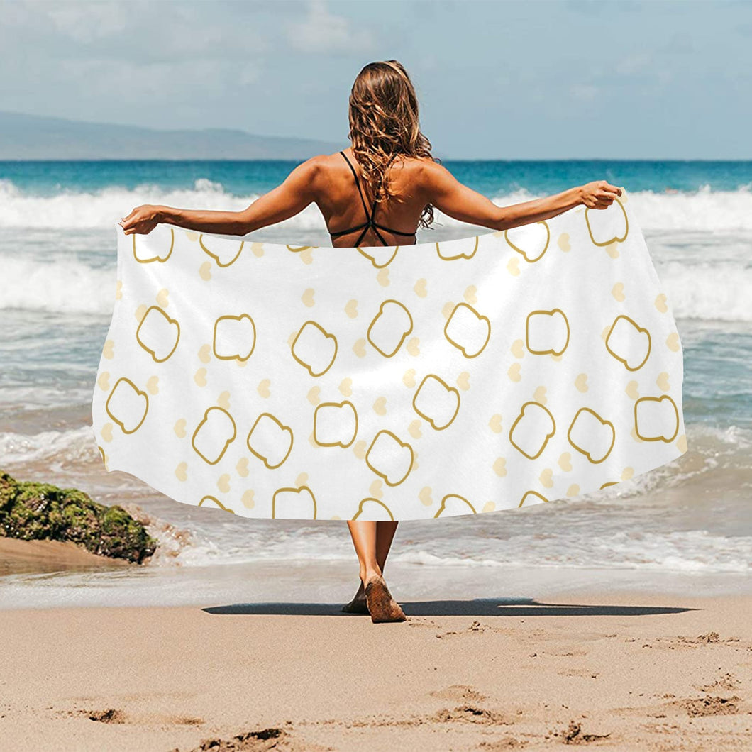Bread Toast Pattern Print Design 01 Beach Towel