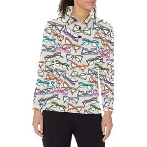 Sun Glasses Pattern Print Design 01 Women's Long Sleeve Polo Shirt
